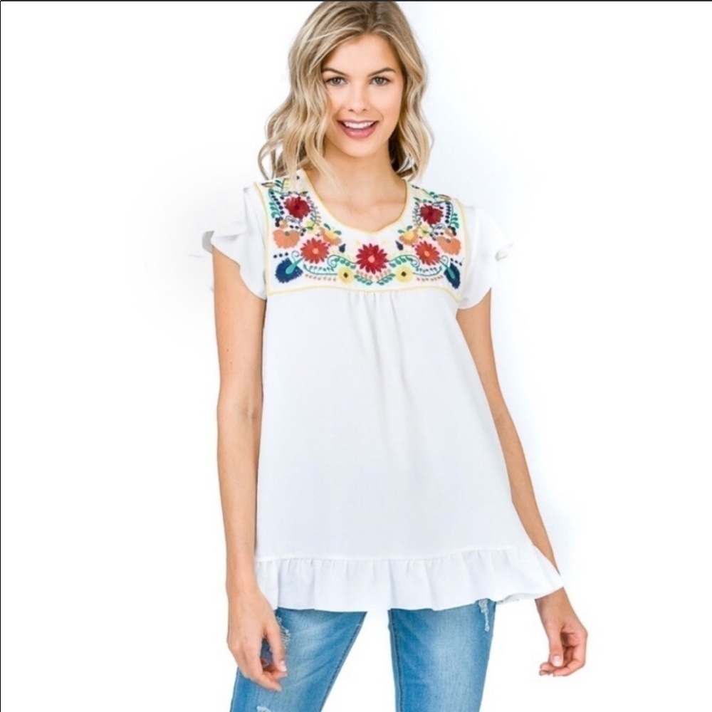 Midsummer Hailey & co embroidered top